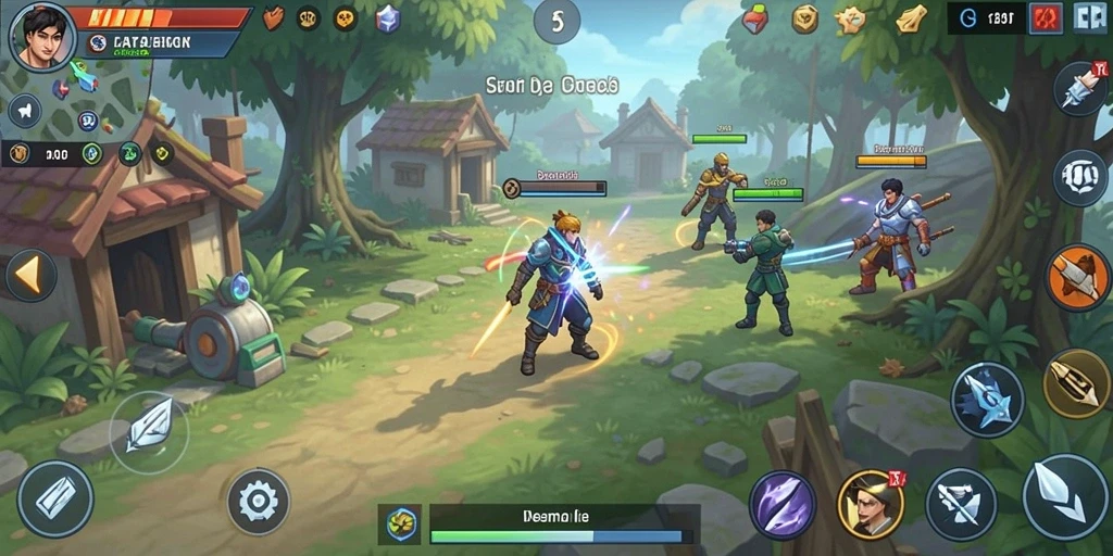 Tangkapan layar petualangan seru di level pertama.