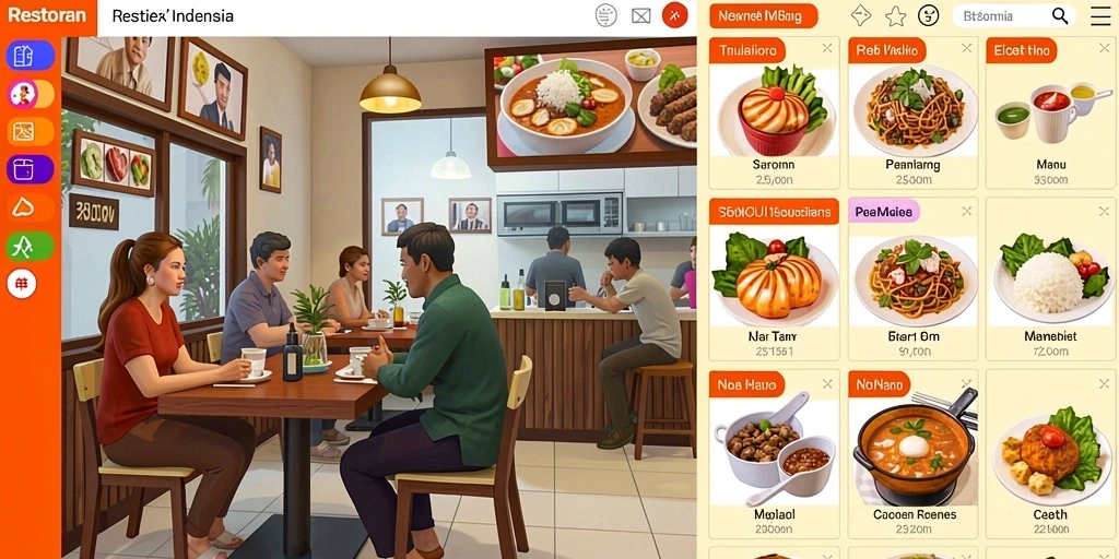Menampilkan karakter utama dengan tampilan yang menarik.
